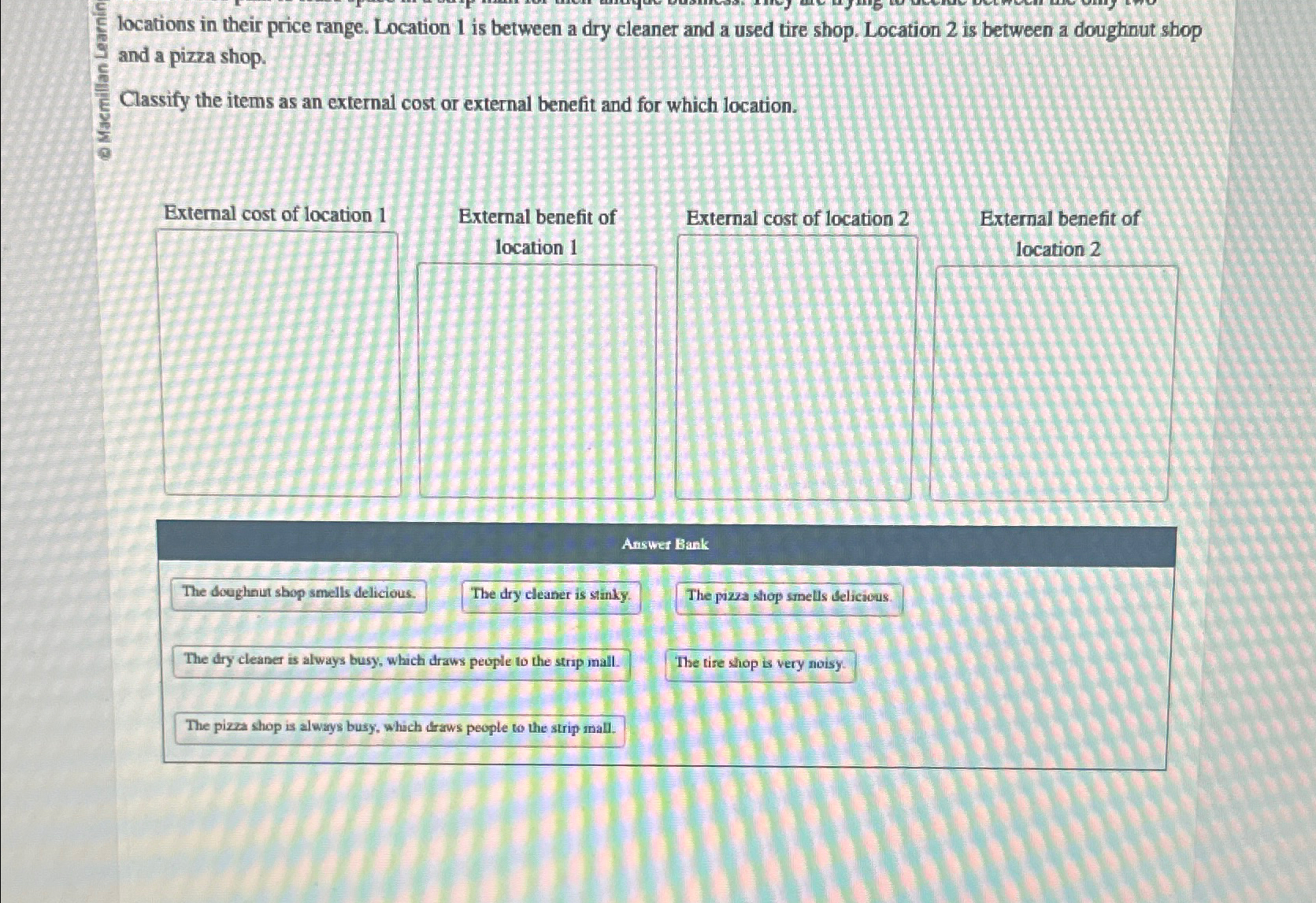  locations in their price range. Location 1 is between a dry