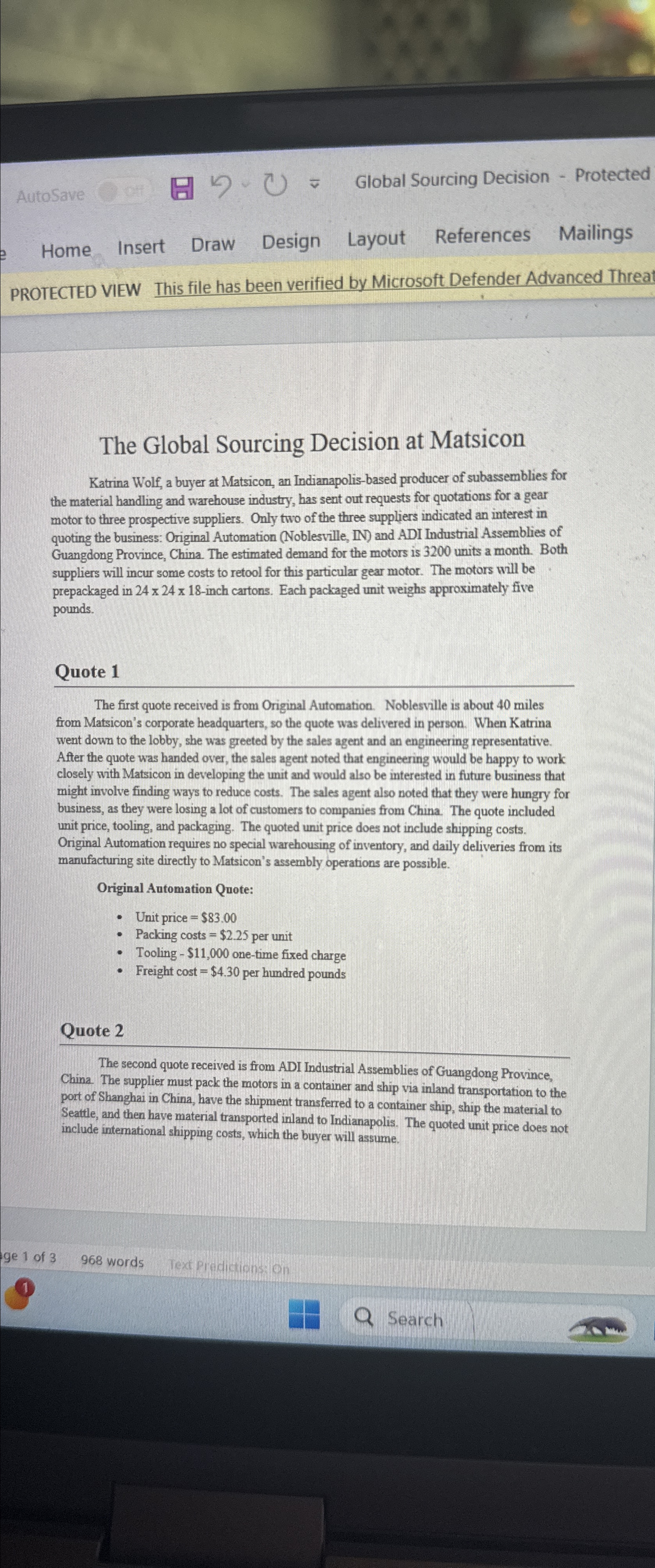  AutoSave Home Insert Draw Design Layout References Mailings PROTECTED VIEW This