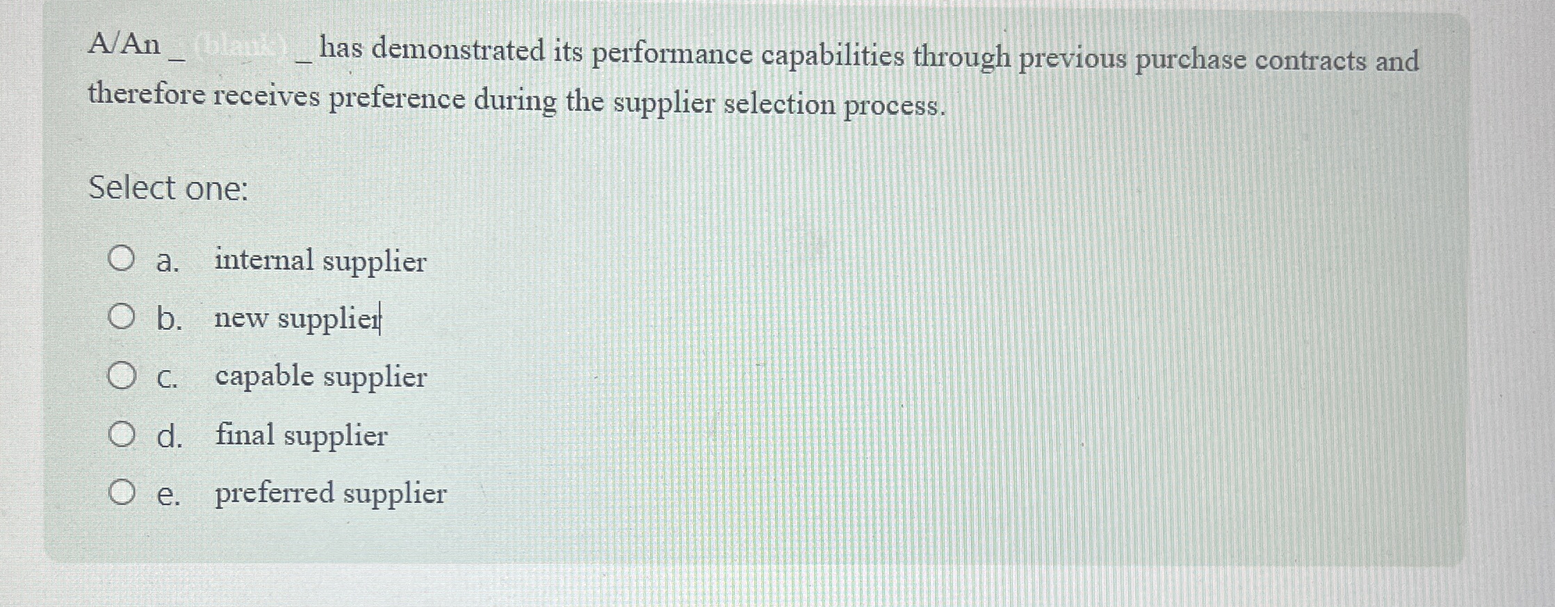  AAn2, has demonstrated its performance capabilities through previous purchase contracts and