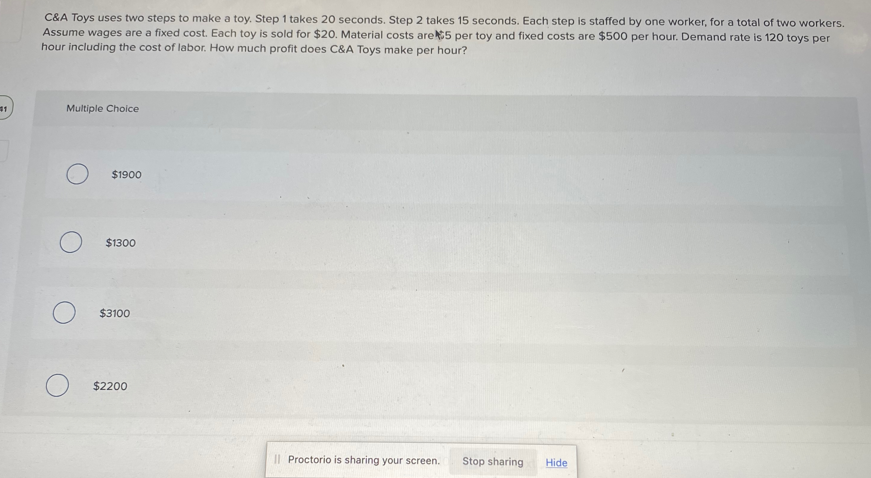  C&A Toys uses two steps to make a toy. Step 1