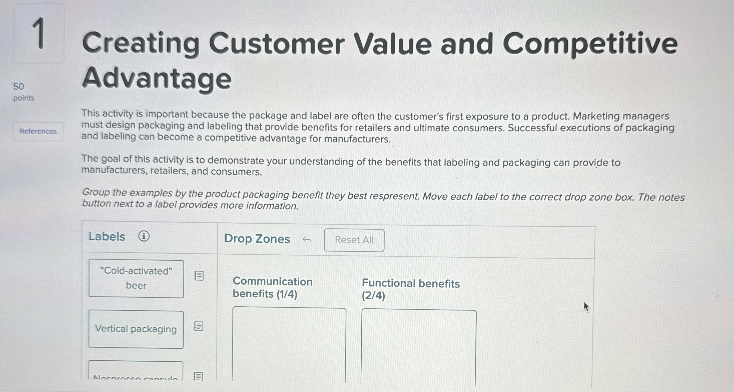  1 Creating Customer Value and Competitive Advantage This activity is important
