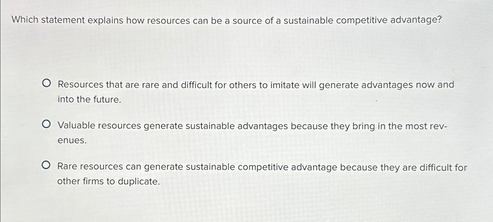  Which statement explains how resources can be a source of a