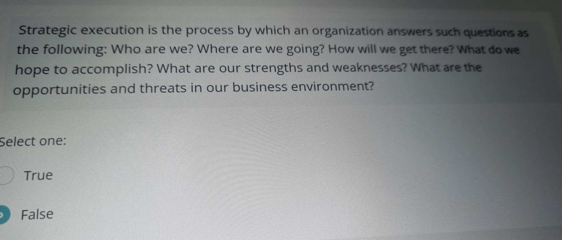  Strategic execution is the process by which an organization answers such