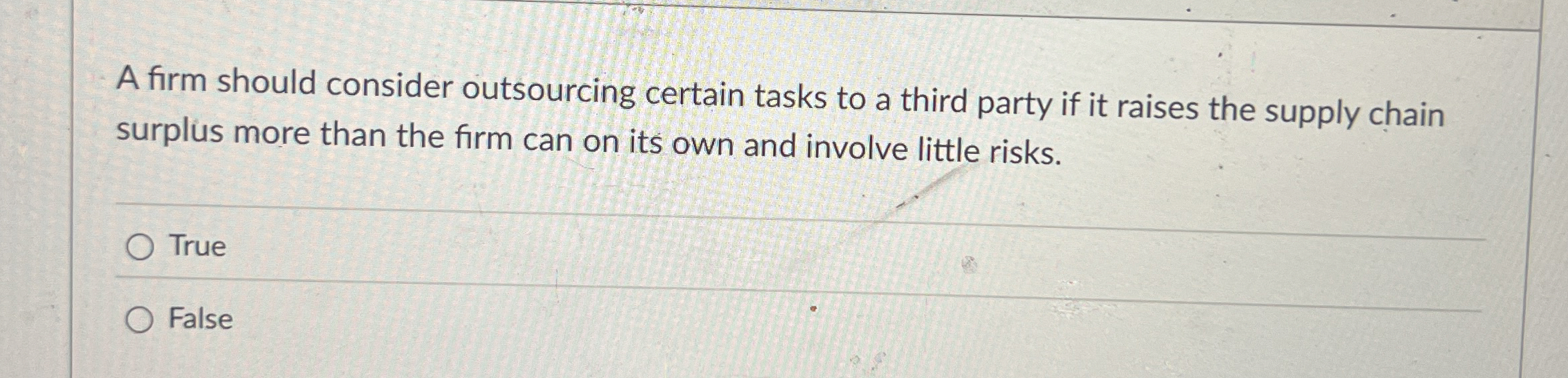  A firm should consider outsourcing certain tasks to a third party