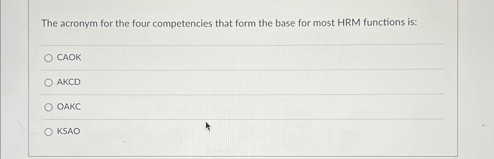  The acronym for the four competencies that form the base for
