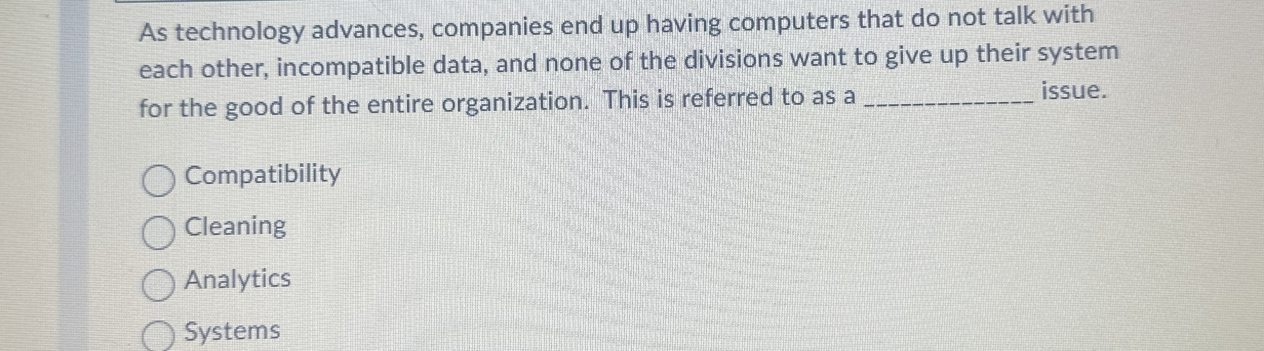  As technology advances, companies end up having computers that do not
