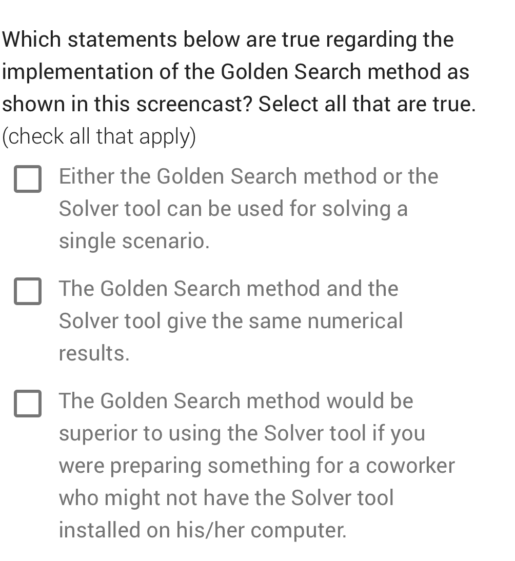  Which statements below are true regarding the implementation of the Golden