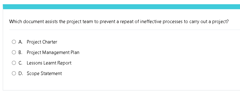  Which document assists the project team to prevent a repeat of