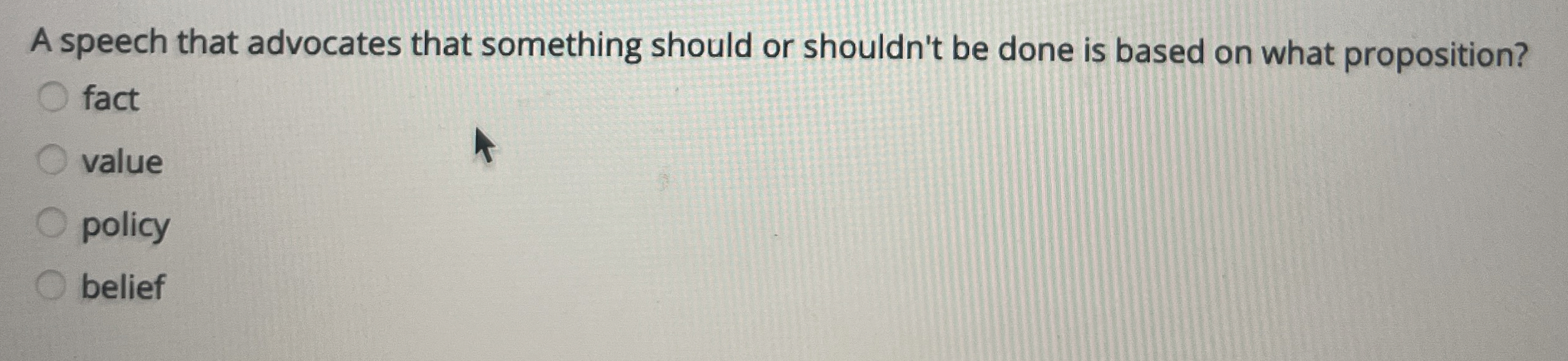  A speech that advocates that something should or shouldn't be done