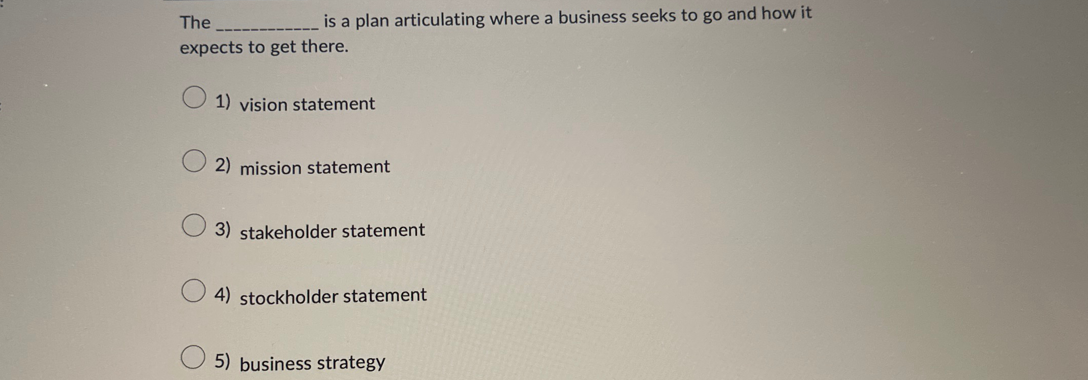  The q, is a plan articulating where a business seeks to