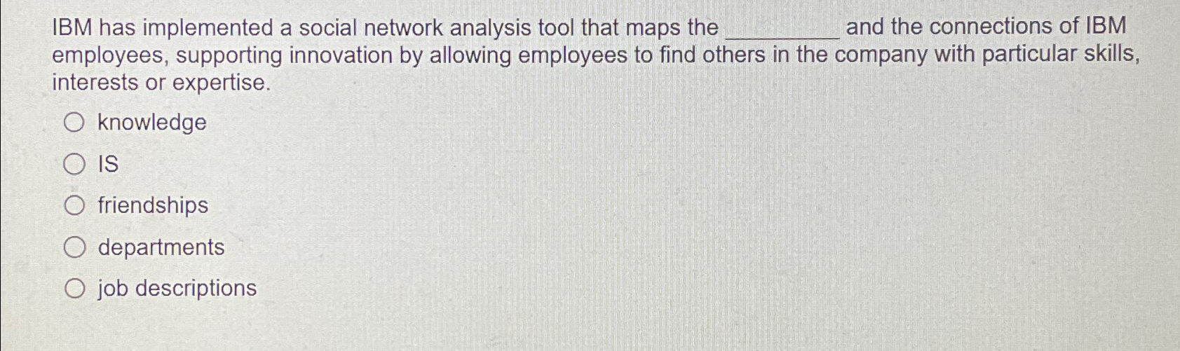  IBM has implemented a social network analysis tool that maps the