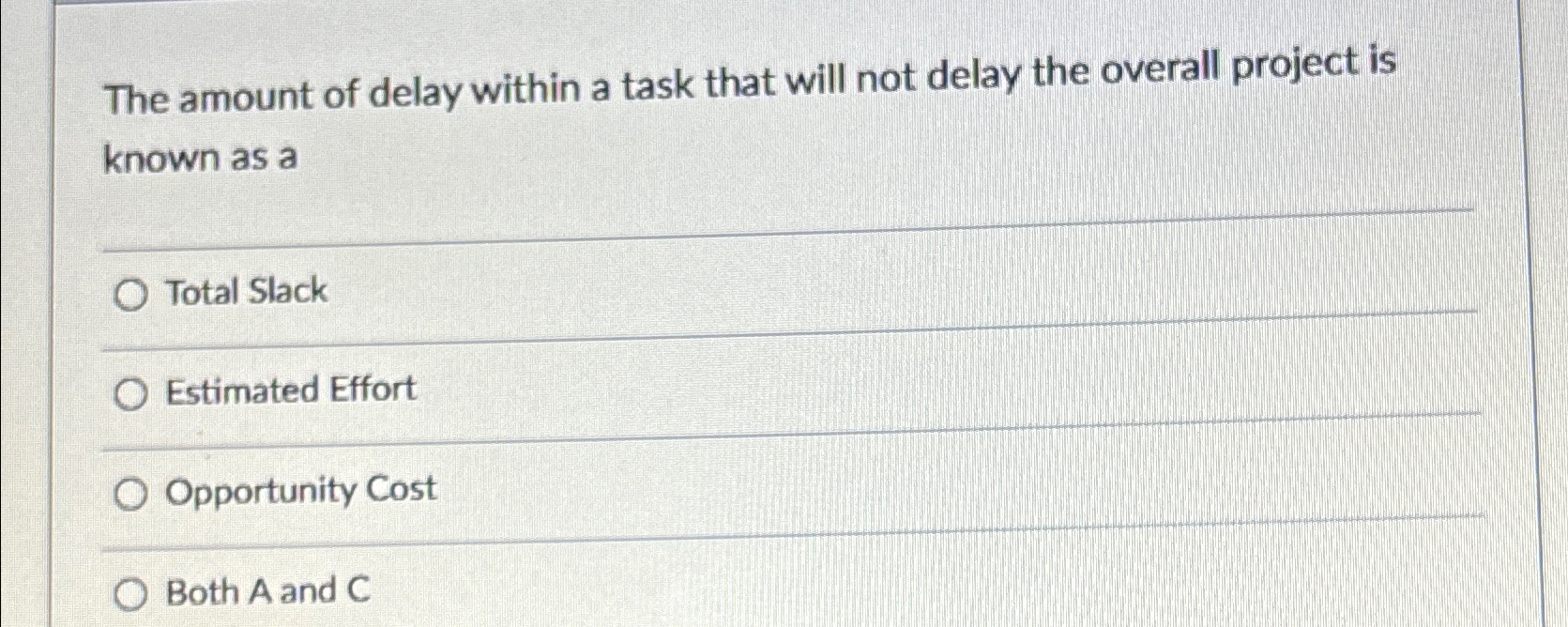  The amount of delay within a task that will not delay