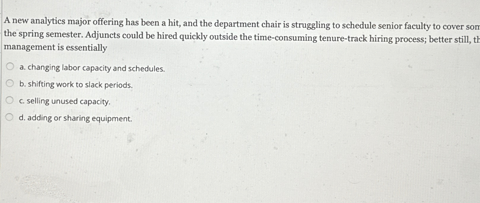  A new analytics major offering has been a hit, and the