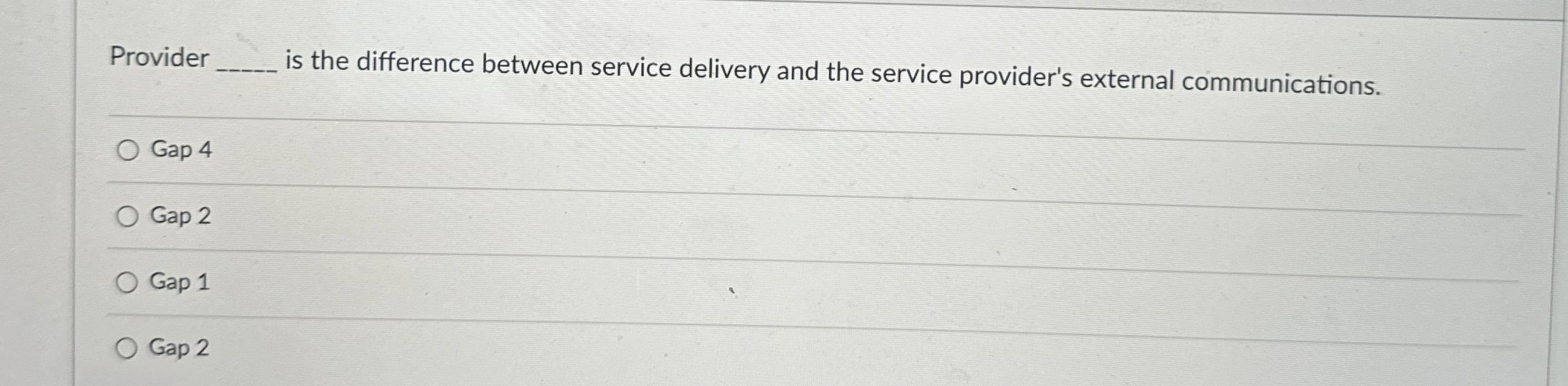  Provider is the difference between service delivery and the service provider's