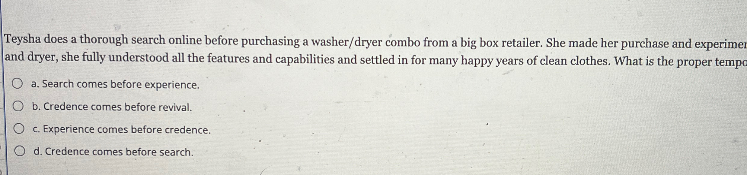  Teysha does a thorough search online before purchasing a washer/dryer combo