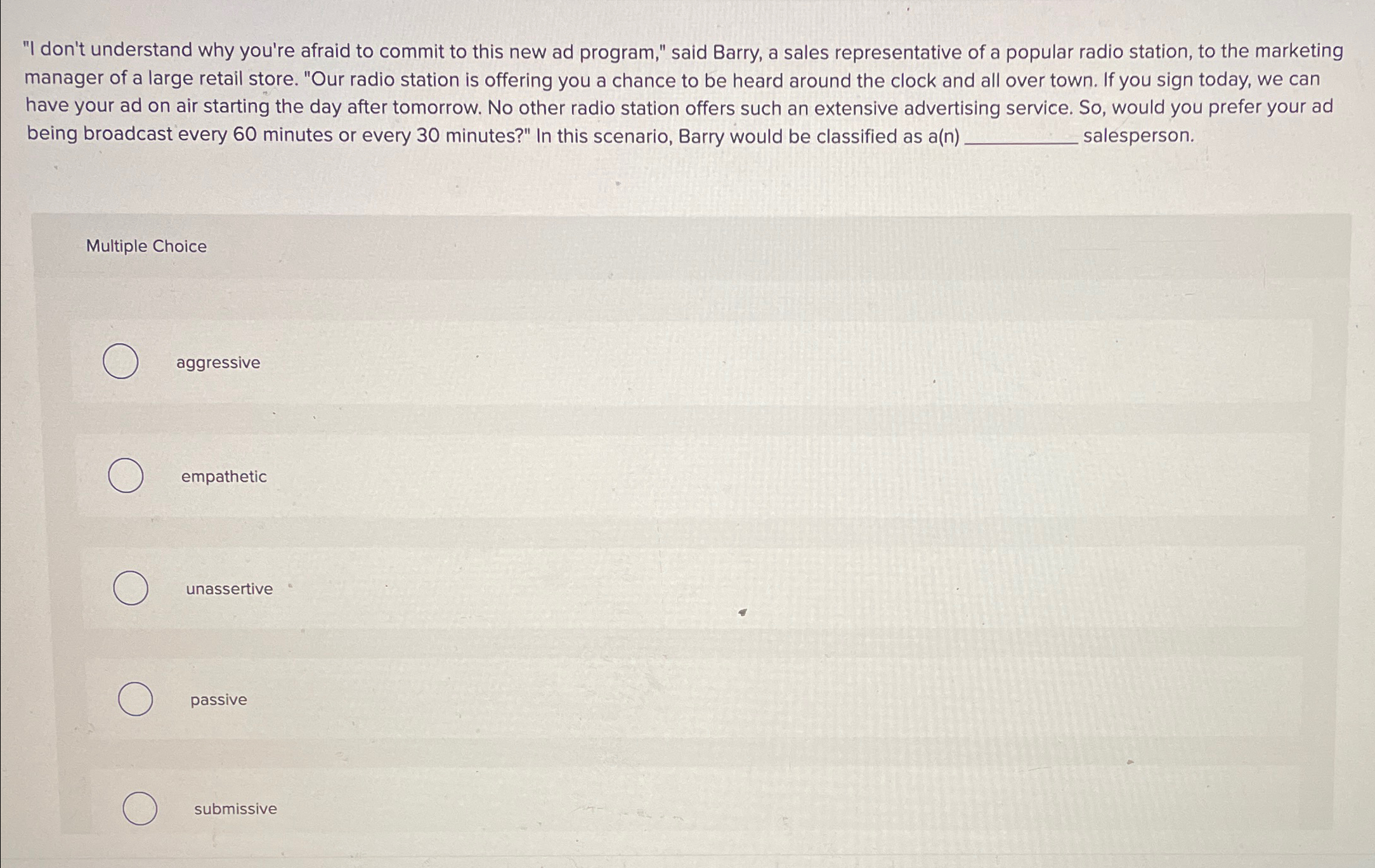  "I don't understand why you're afraid to commit to this new