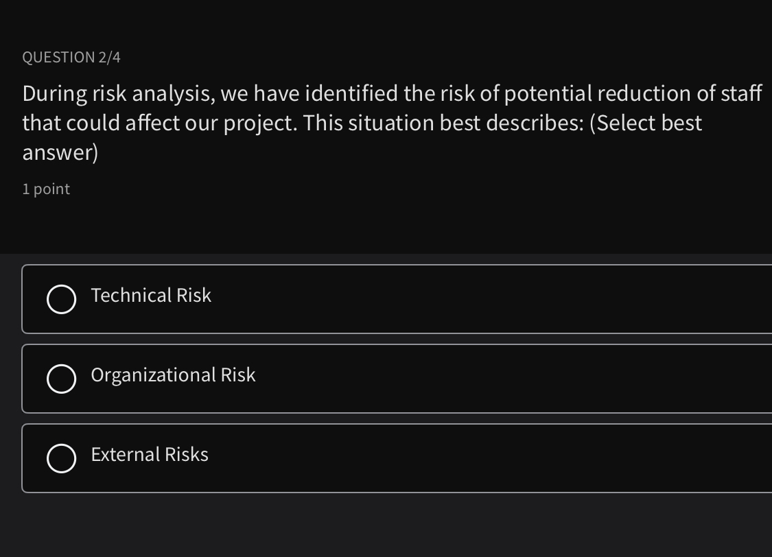  QUESTION 24 During risk analysis, we have identified the risk of