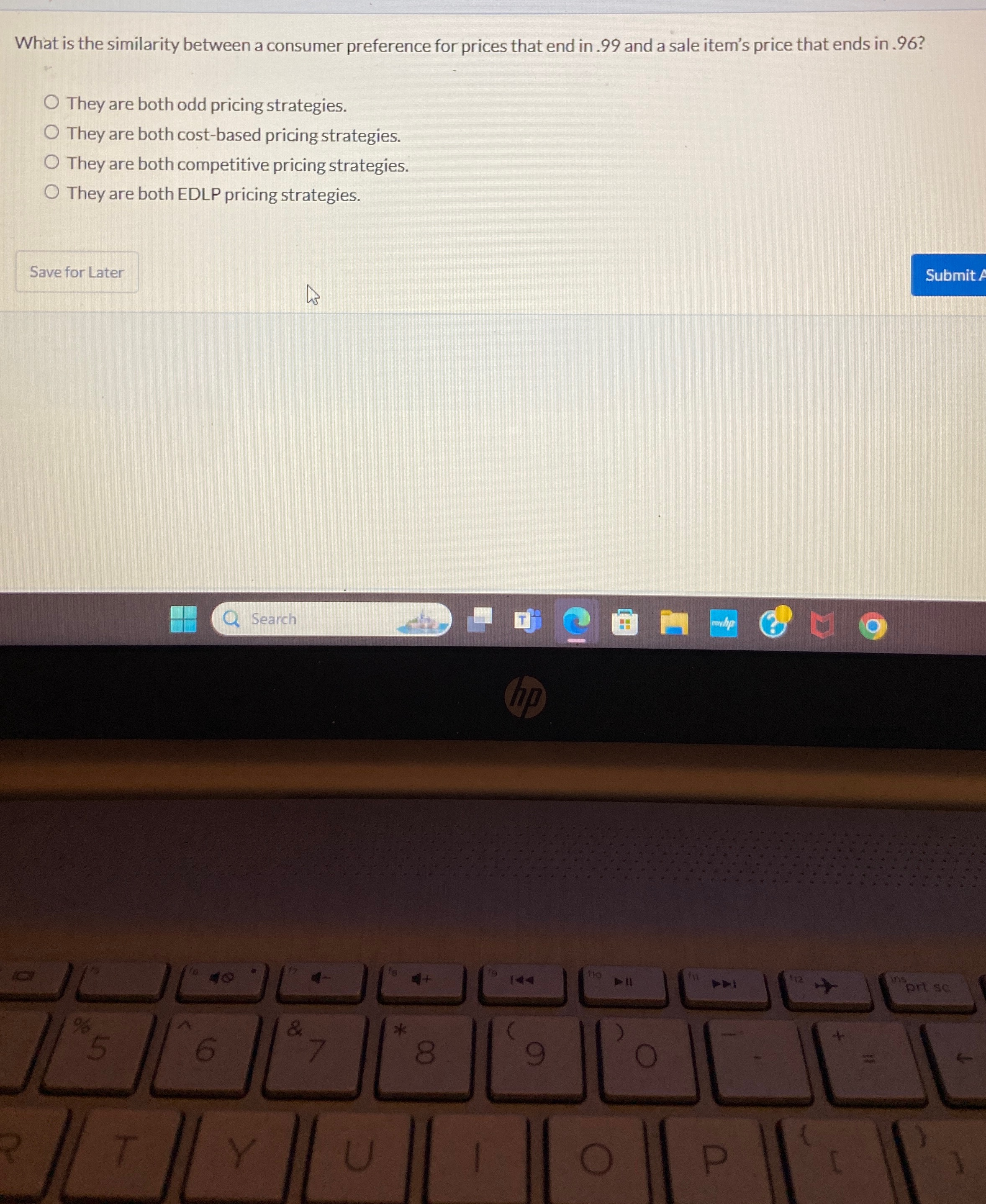  What is the similarity between a consumer preference for prices that