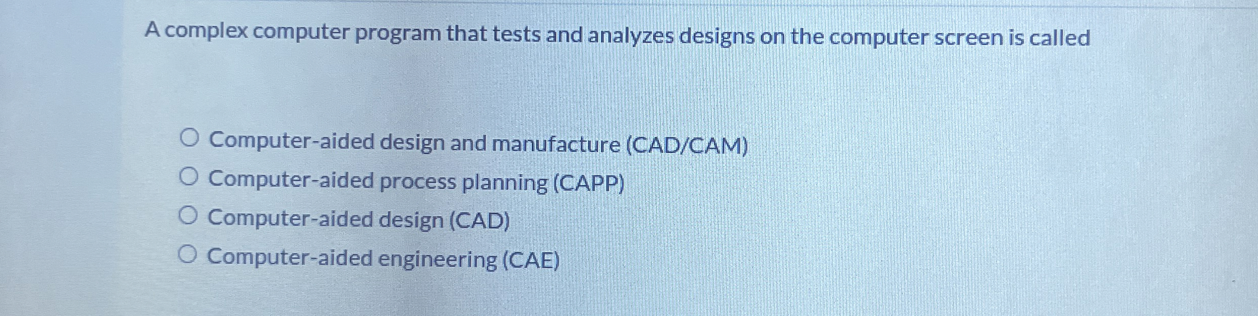  A complex computer program that tests and analyzes designs on the