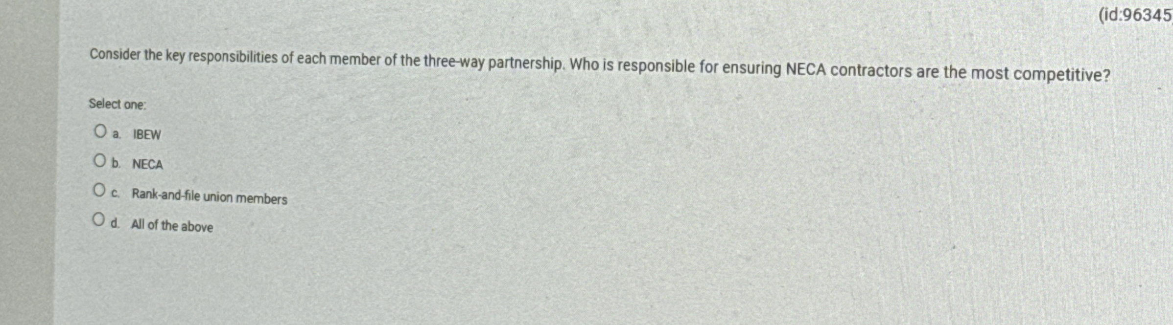  (id:96345 Consider the key responsibilities of each member of the three-way