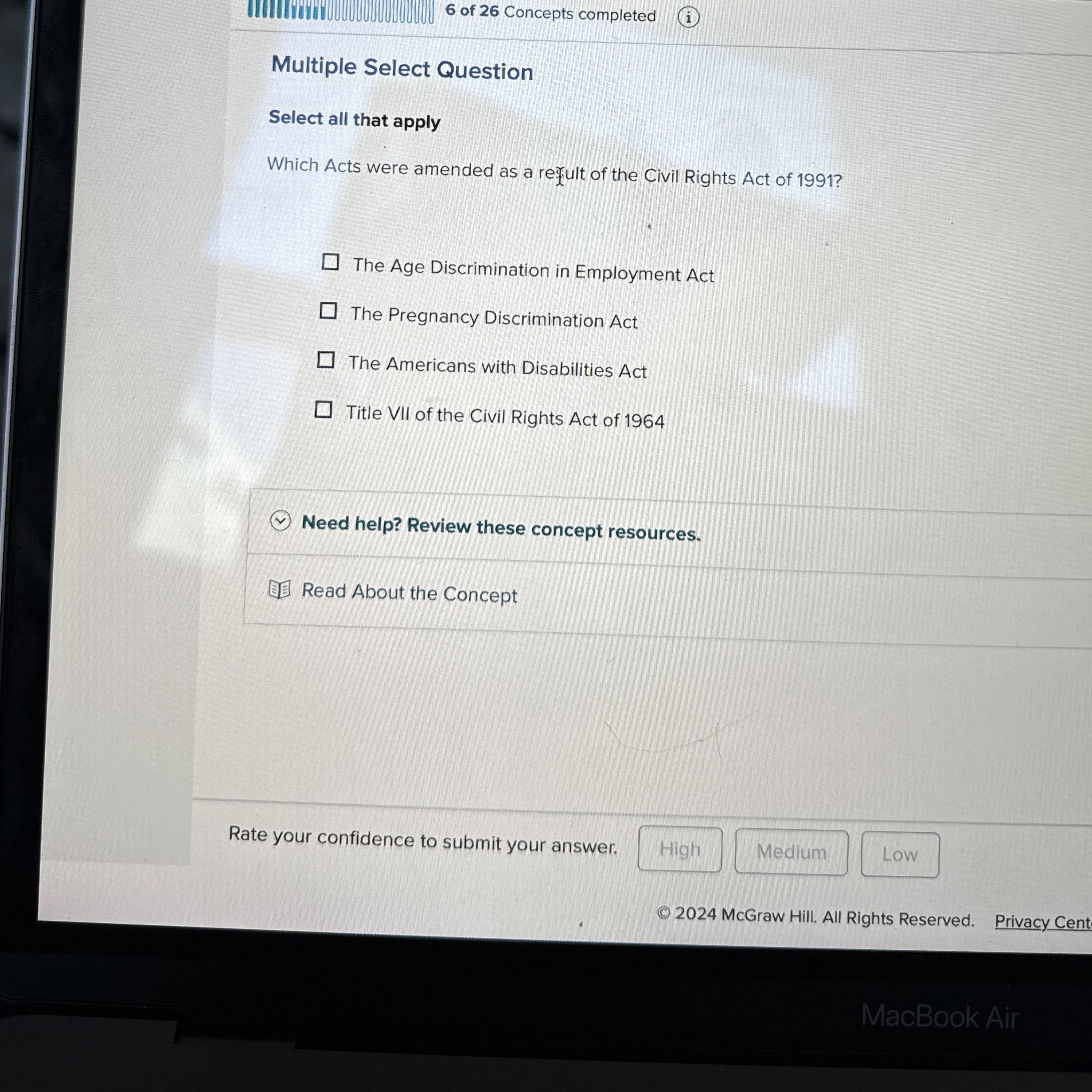  Multiple Select Question Select all that apply Which Acts were amended
