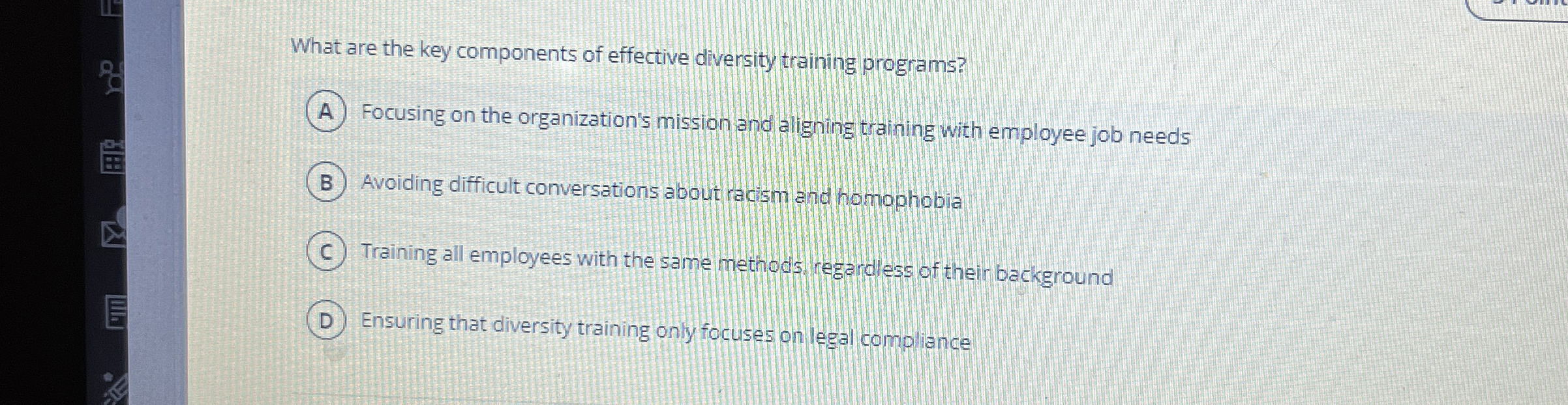  What are the key components of effective diversity training programs? Focusing