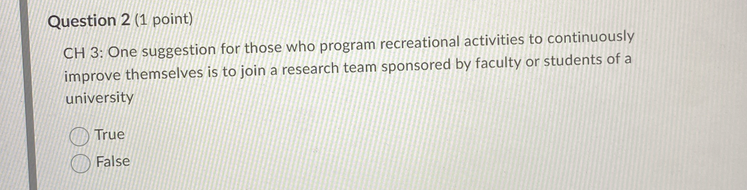  Question 2(1 point) CH 3: One suggestion for those who program