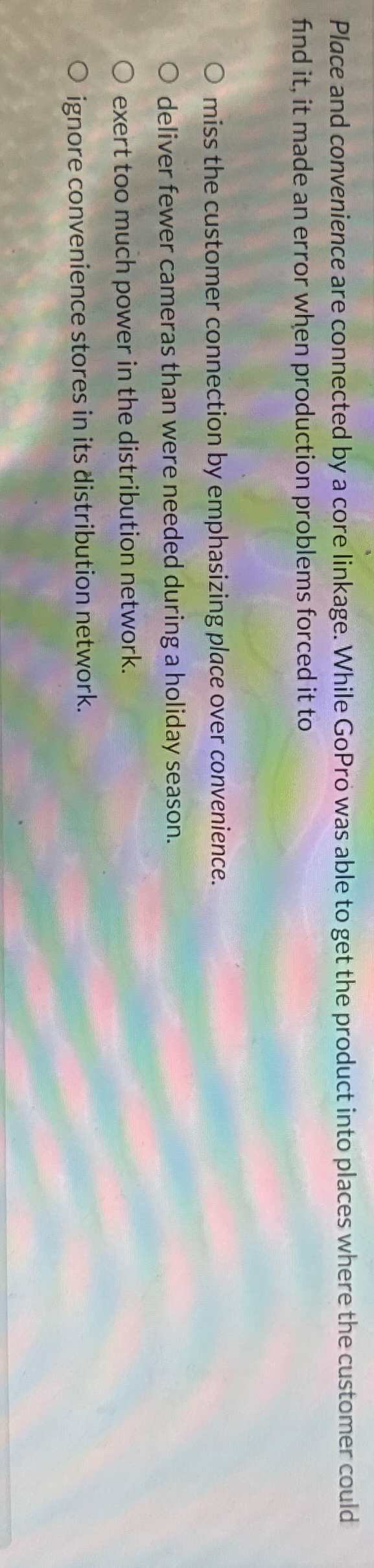  Place and convenience are connected by a core linkage. While GoPro