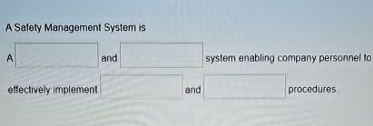  A Safety Management System is 