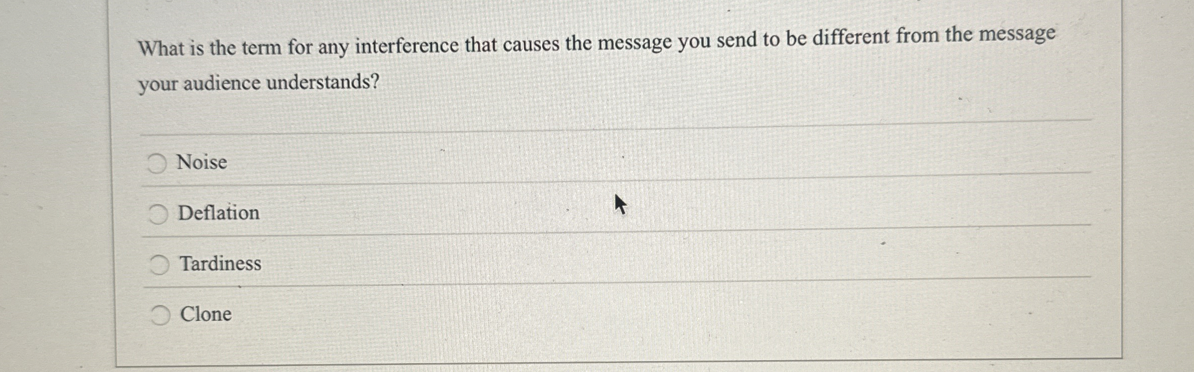  What is the term for any interference that causes the message