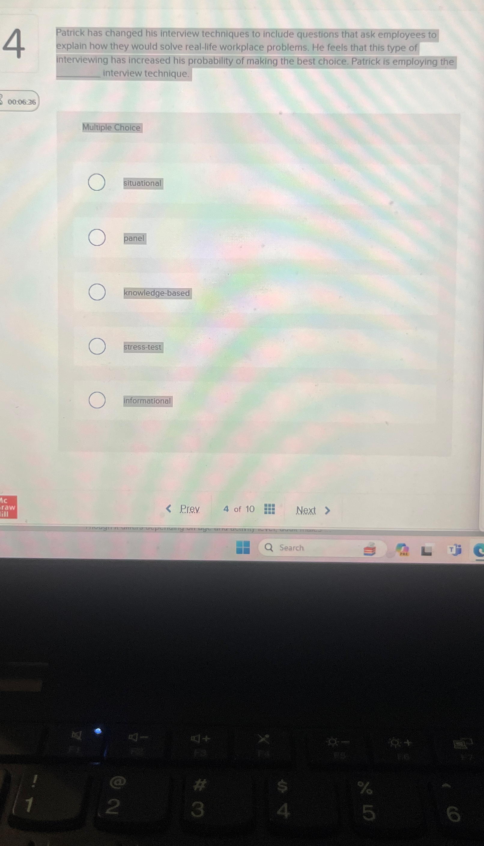  4 00006:36 Patrick has changed his interview techniques to include questions