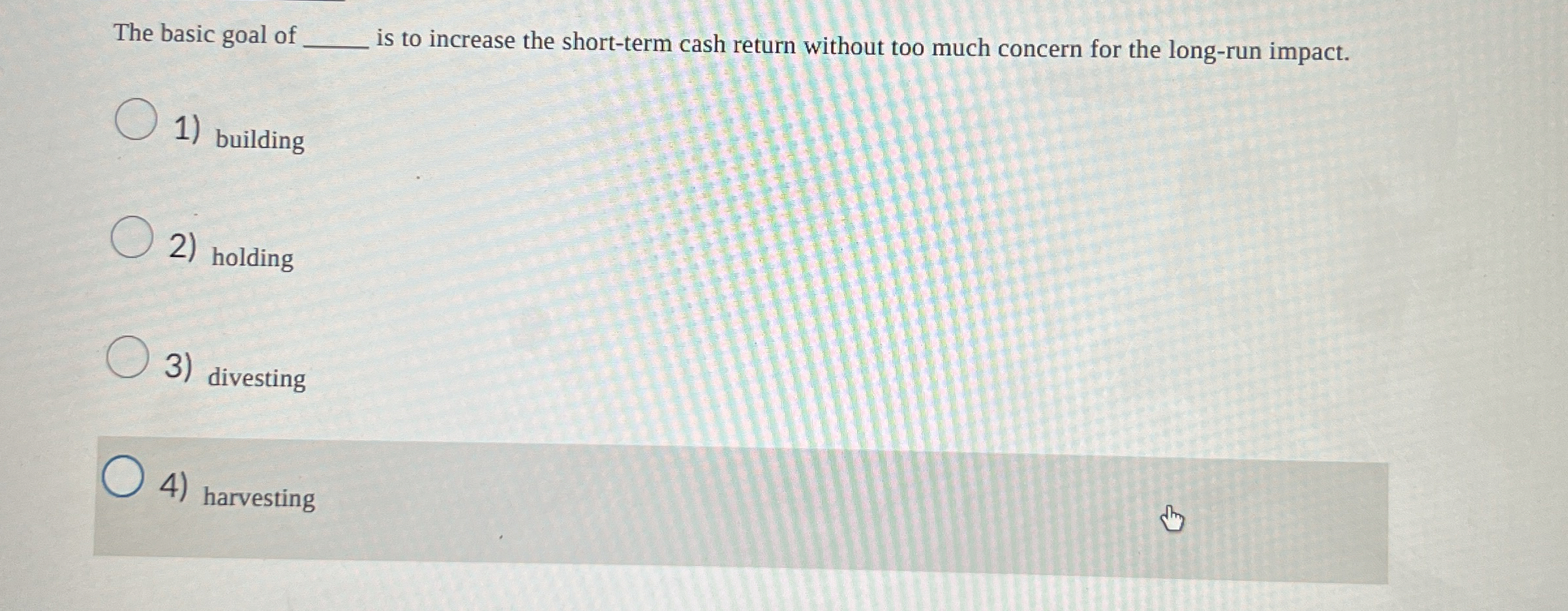  The basic goal of q, is to increase the short-term cash