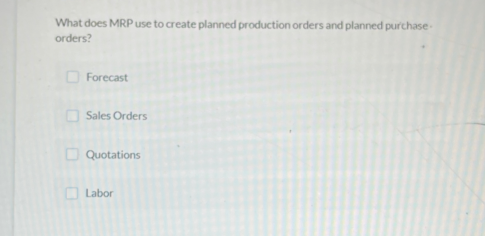  What does MRP use to create planned production orders and planned