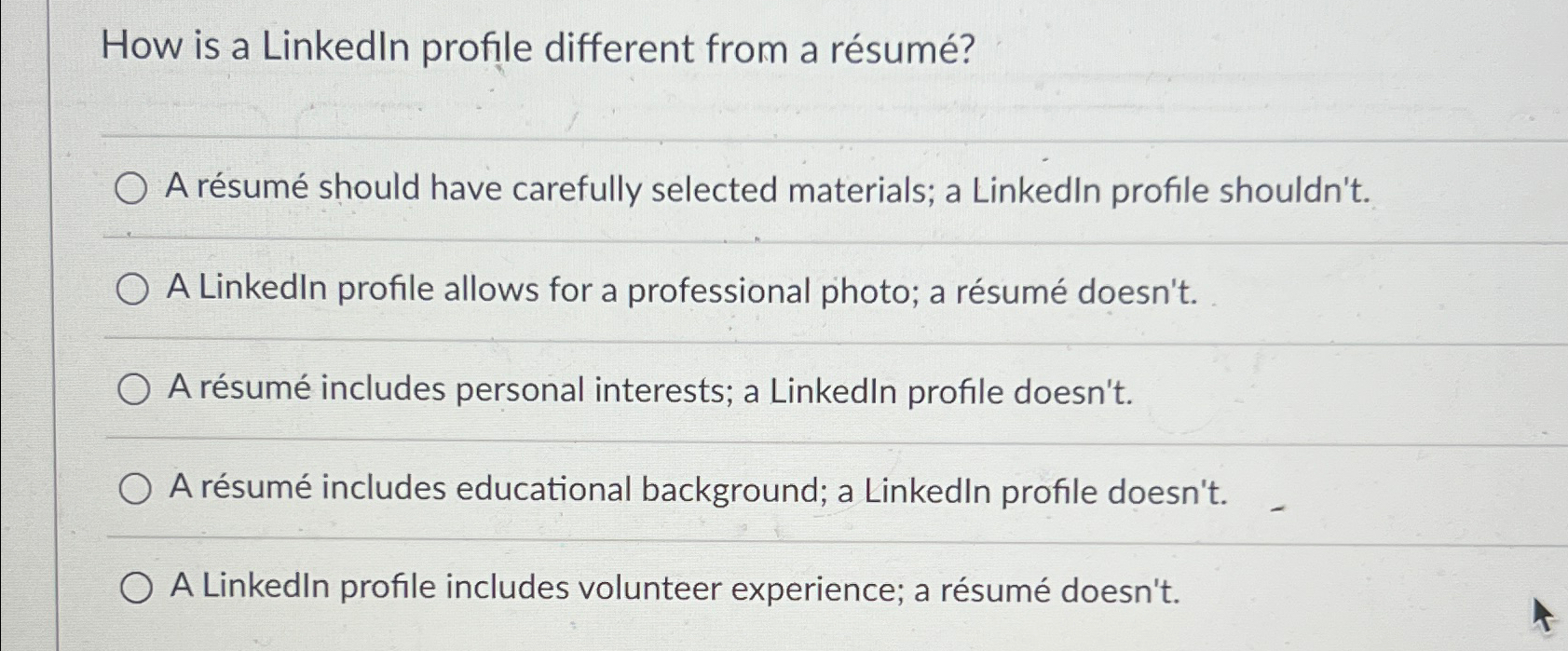  How is a Linkedln profile different from a rsum? A rsum