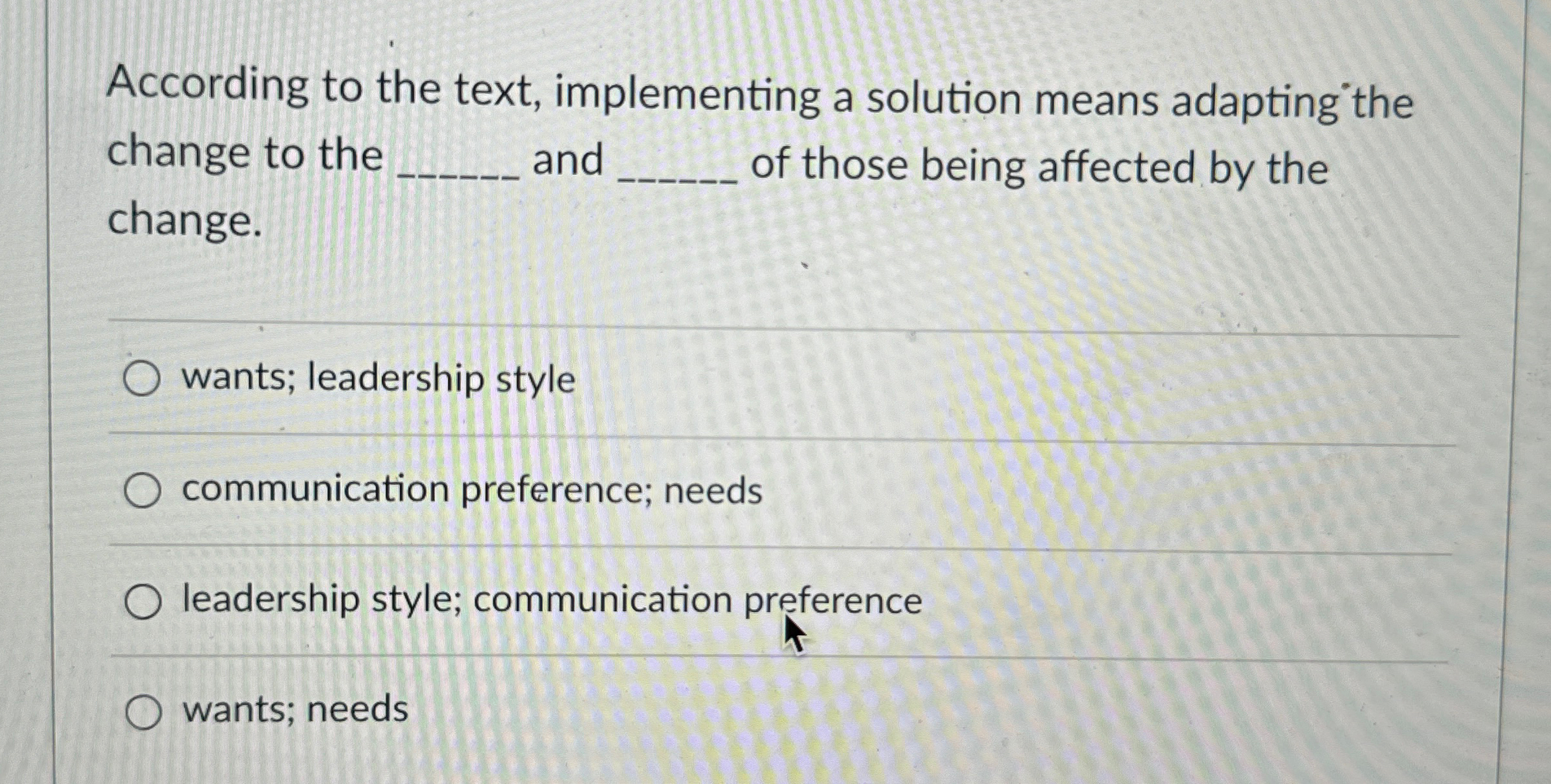  According to the text, implementing a solution means adapting the change