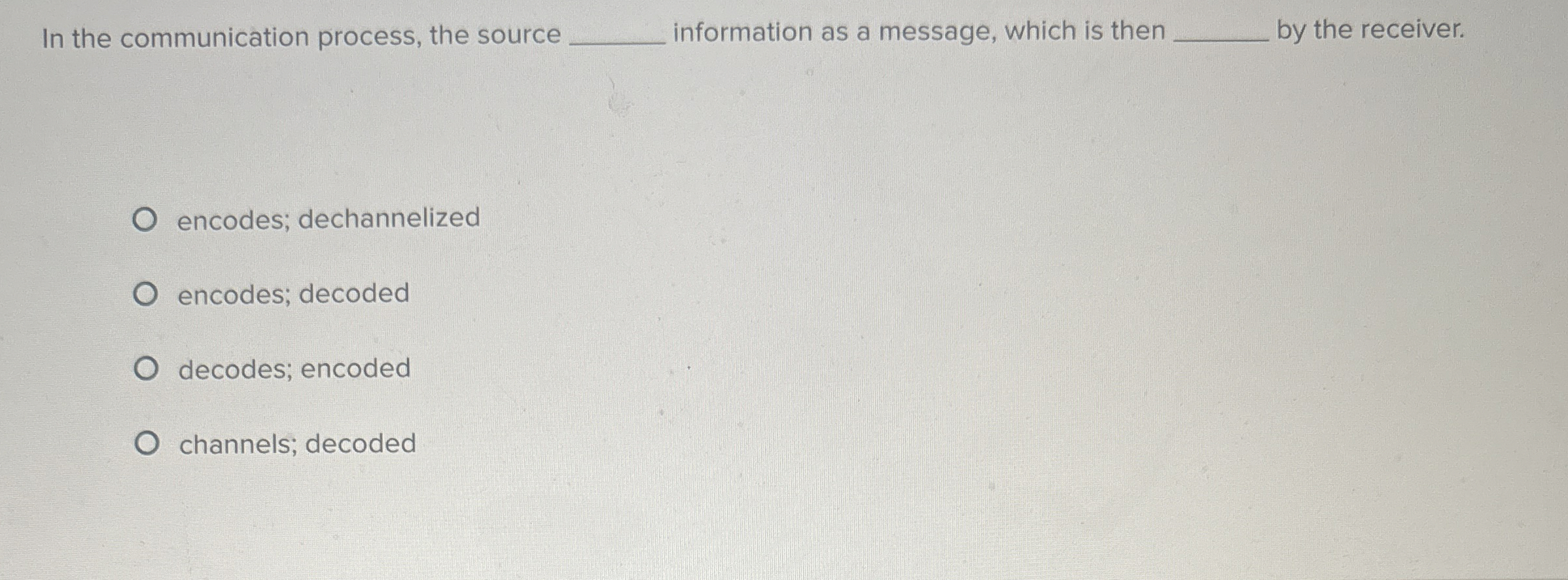 In the communication process, the source information as a message, which