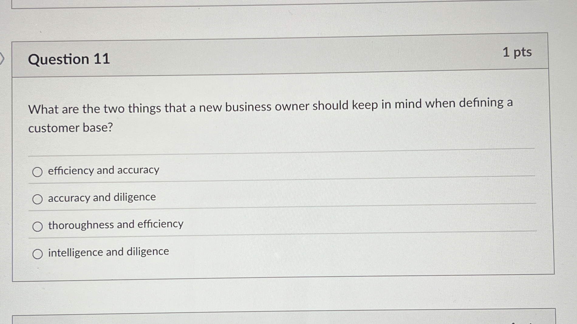  Question 11 What are the two things that a new business