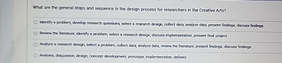  What are the general steps and sequence in the design process