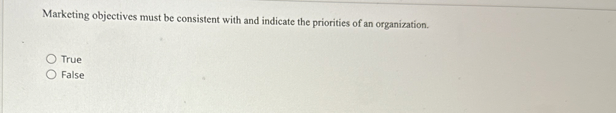  Marketing objectives must be consistent with and indicate the priorities of
