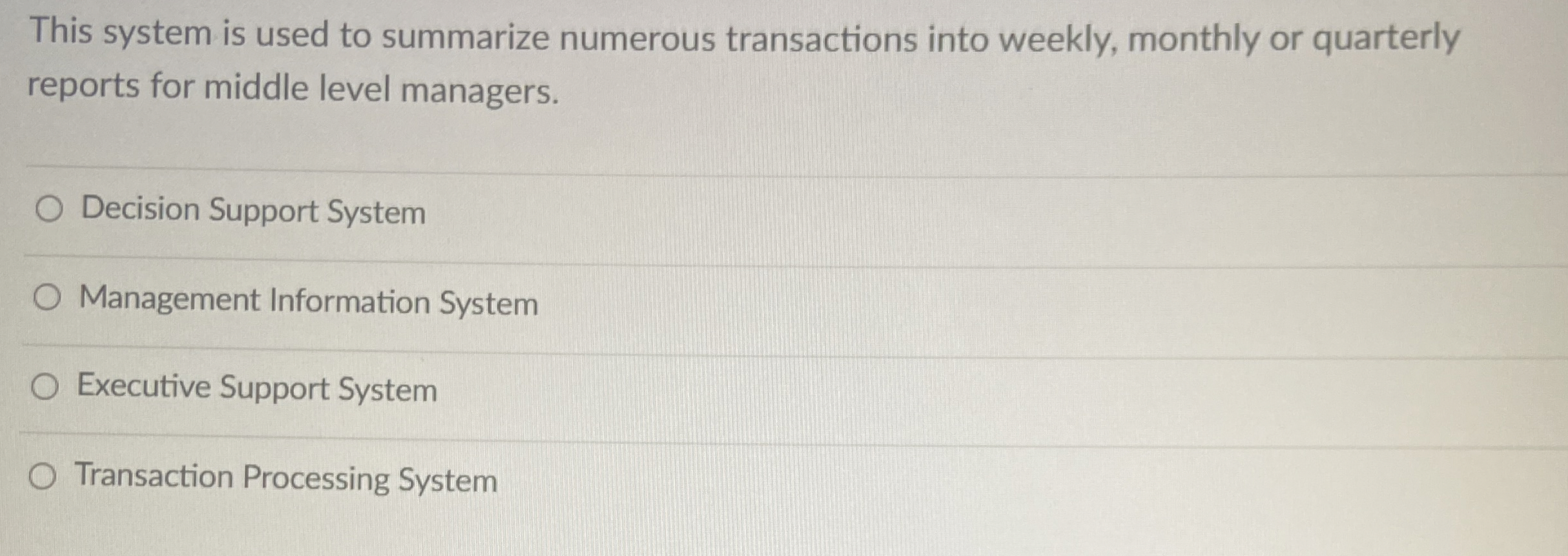  This system is used to summarize numerous transactions into weekly, monthly