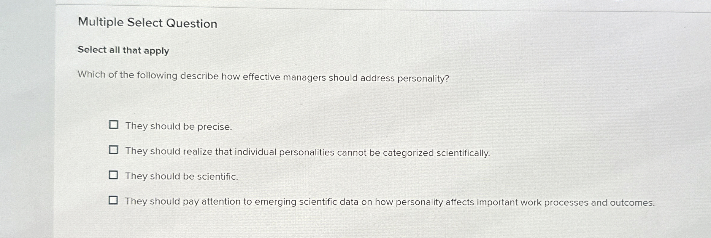  Multiple Select Question Select all that apply Which of the following