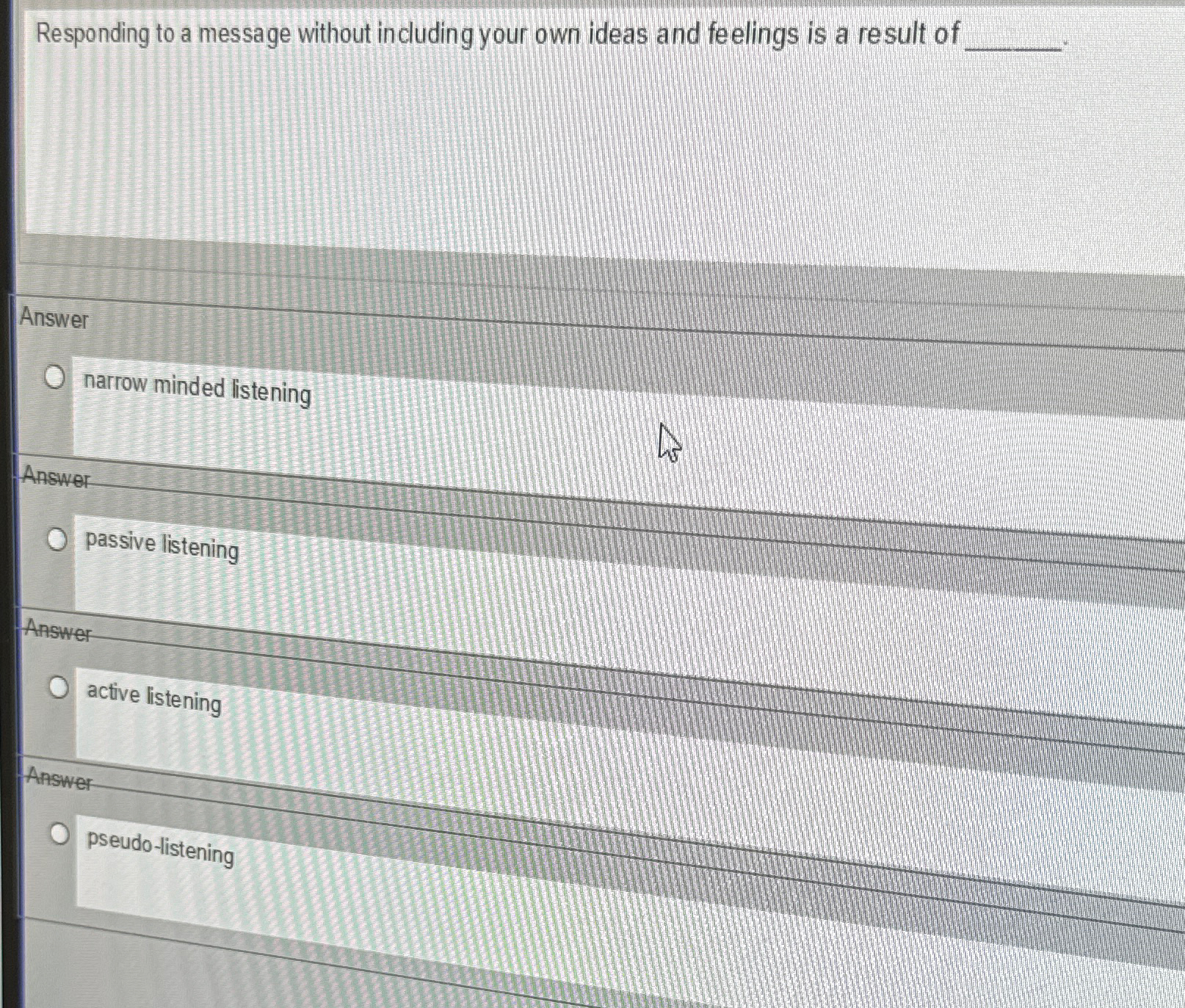  Responding to a message without including your own ideas and feelings