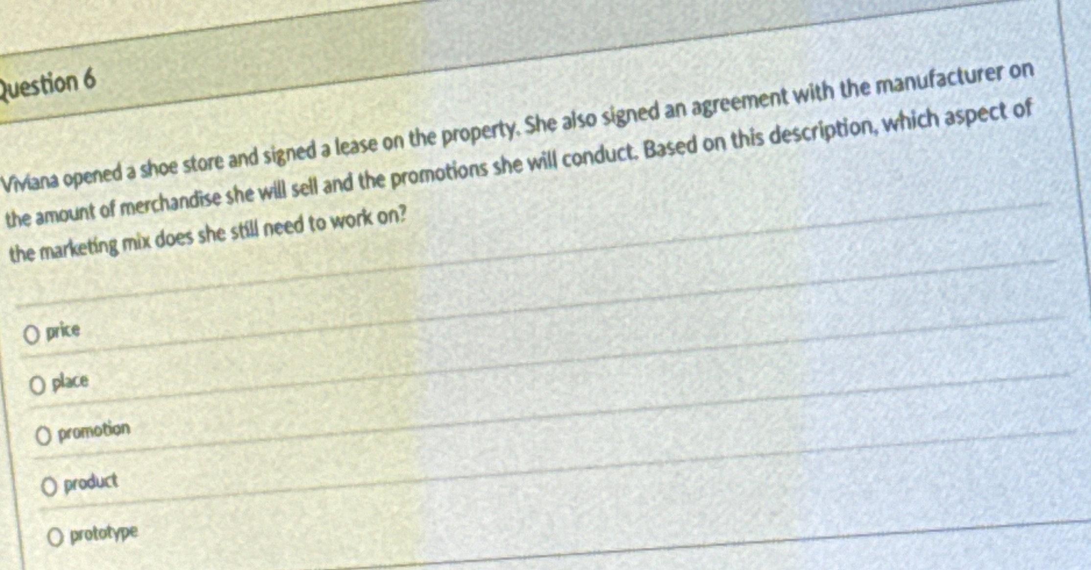  question 6 Virana opened a shoe store and signed a lease