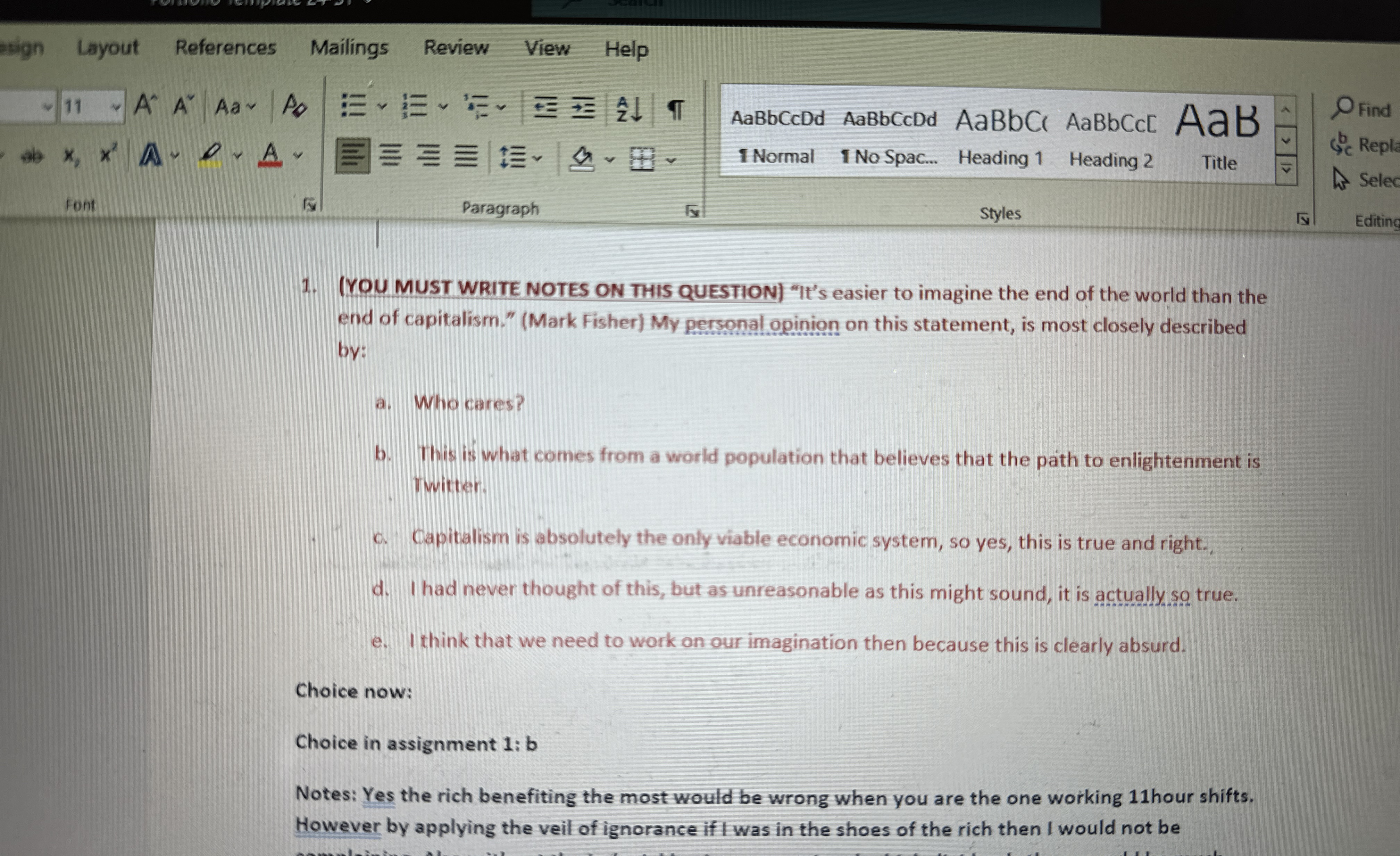  (YOU MUST WRITE NOTES ON THIS QUESTION) "It's easier to imagine