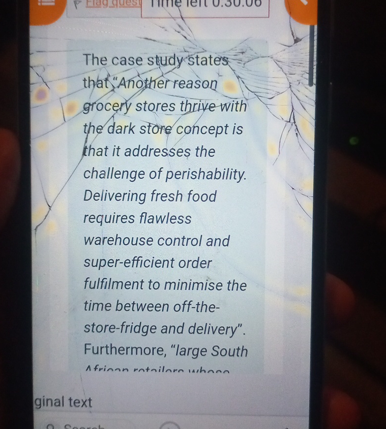  The case study states that "Another reason grocery stores thrive with