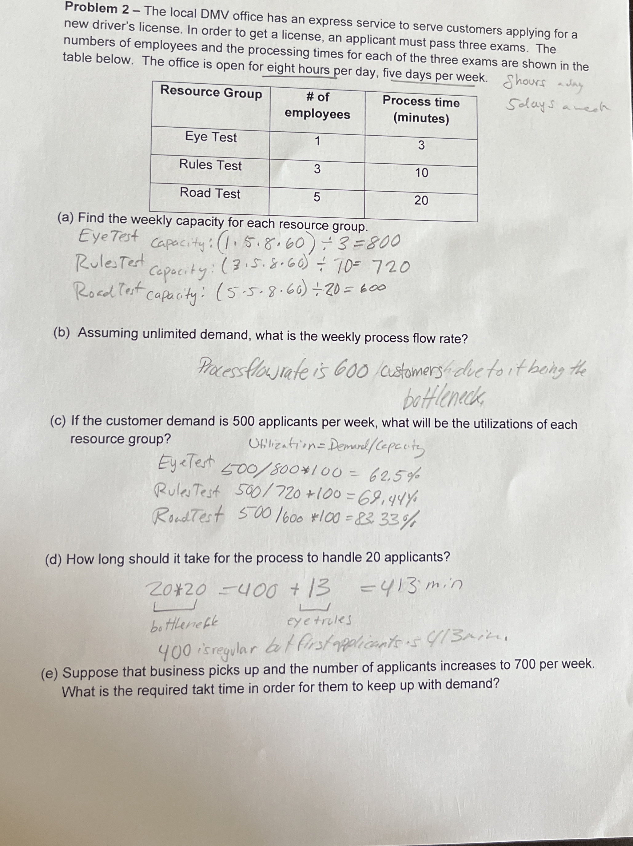  Problem 2- The local DMV office has an express service to