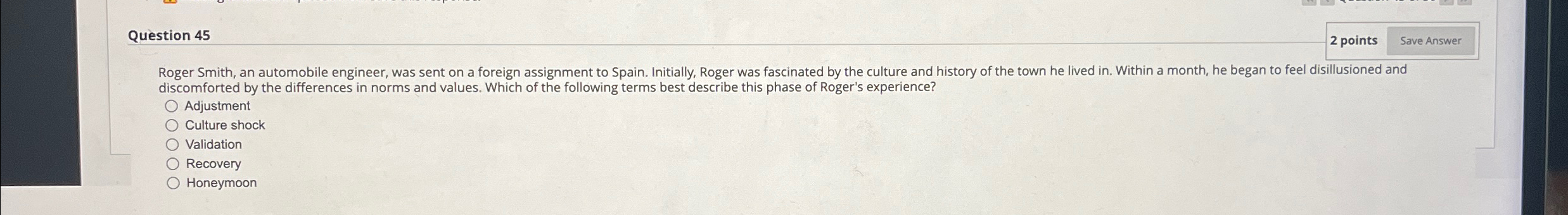  Question 45 2 points Roger Smith, an automobile engineer, was sent