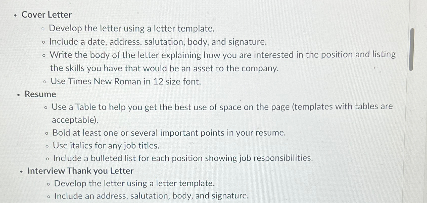  Cover Letter Develop the letter using a letter template. Include a
