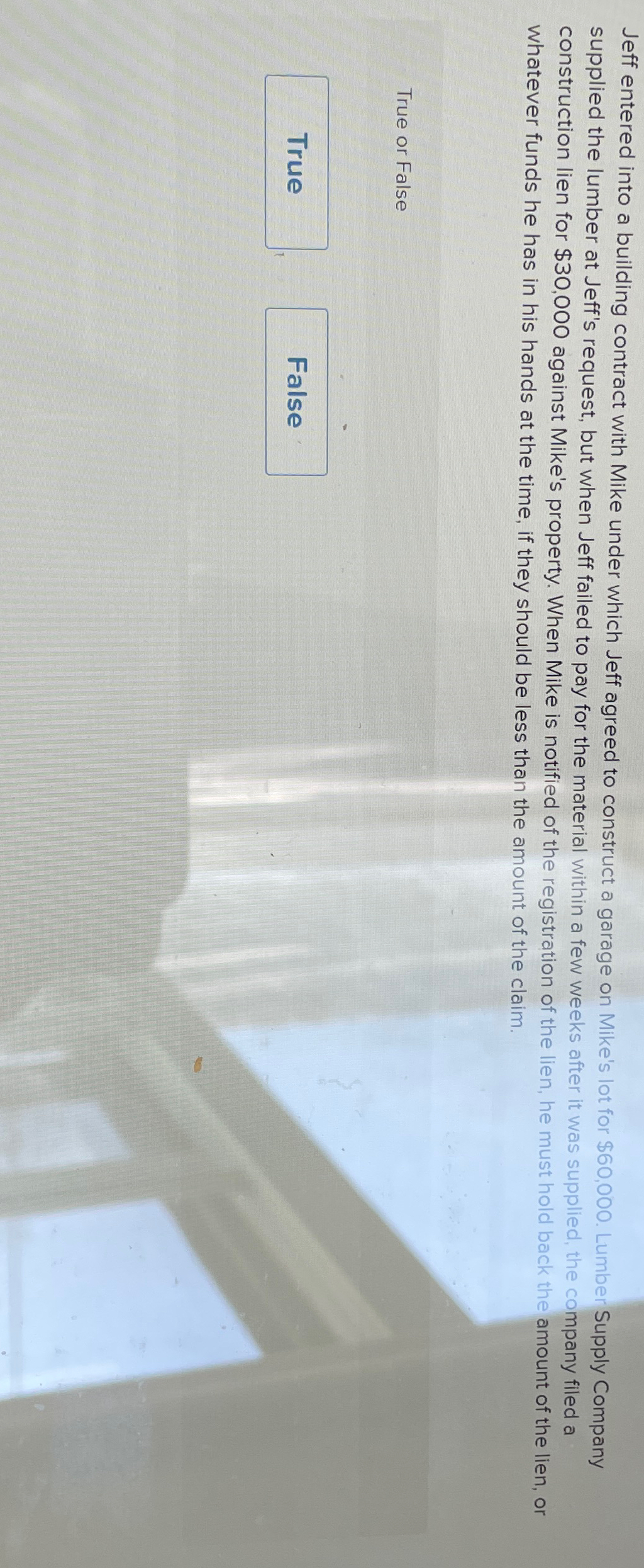  Jeff entered into a building contract with Mike under which Jeff