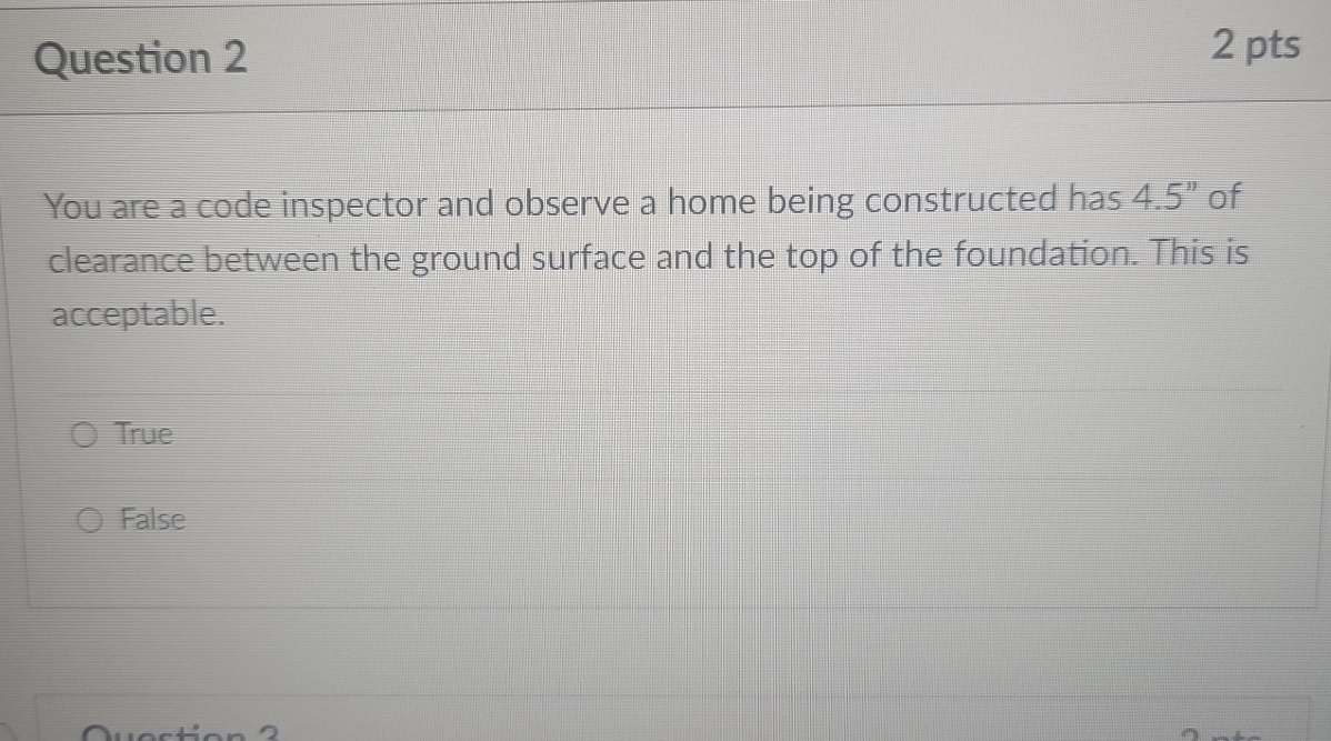  Question 2 2 pts You are a code inspector and observe